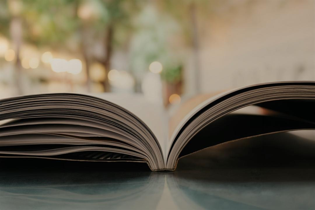 Open book on a table